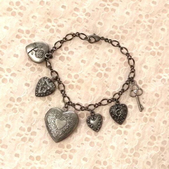 Vintage New NOA NOA Locket Heart Charms Titanium Bracelet Women Jewelry Gifts - Picture 2 of 8